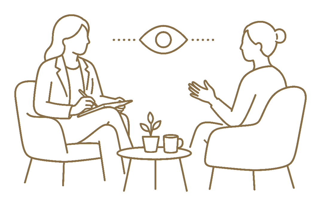 Two people in an EMDR therapy session